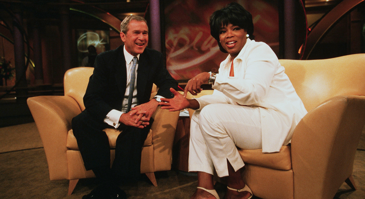 19 september 2000 George W. Bush met Oprah Winfrey