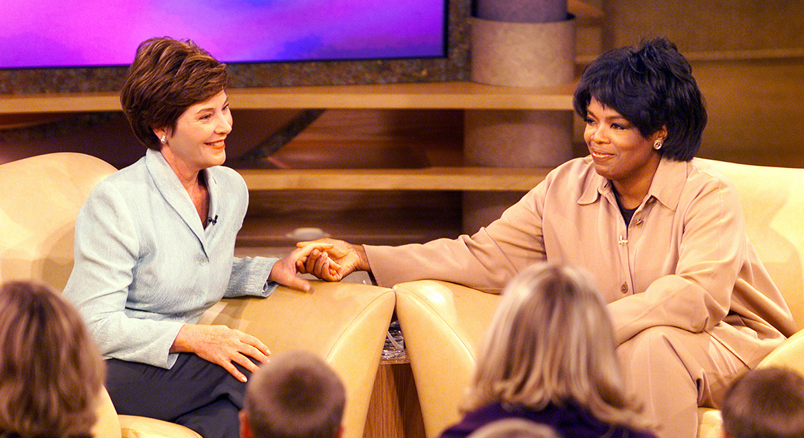 Laura Bush bij Oprah Winfrey