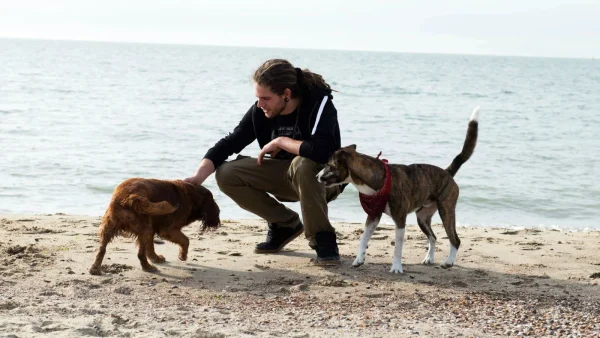 Mathias met zijn hond