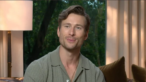 Glen Powell Adria Arjona Hit Man interview