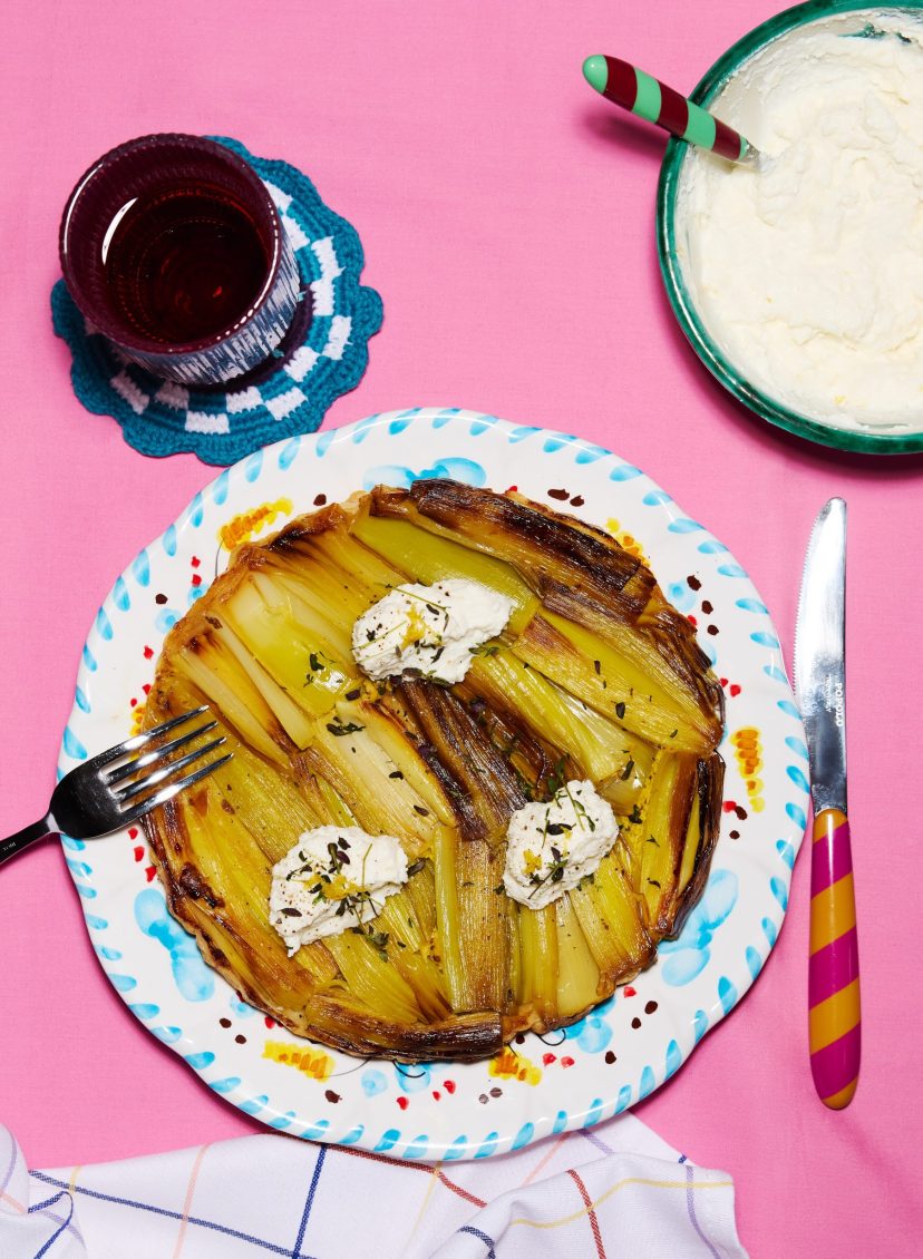 Pien laat haar prei tarte tatin met mosterd, tijm en citroenricotta zien