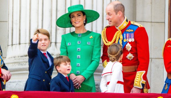 Prinses Catherine en prins William met hun gezin