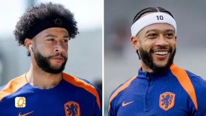 Thumbnail voor Arno Kantelberg fan van nieuw kapsel Memphis Depay: 'Never a dull moment'