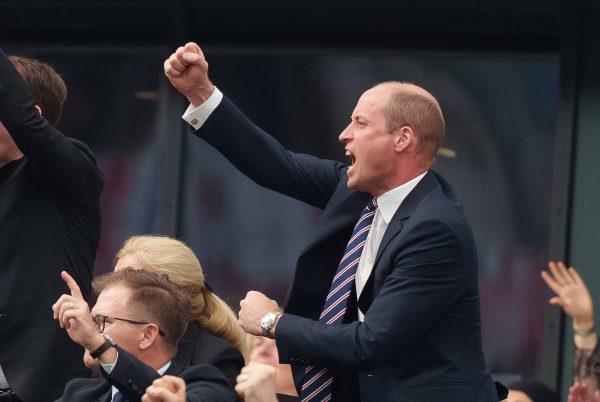 Prince William, Prince of Wales celebrate 1-0 of Harry KANE, England 9 in the group stage match ENGLAND - DENMARK 1-1 of