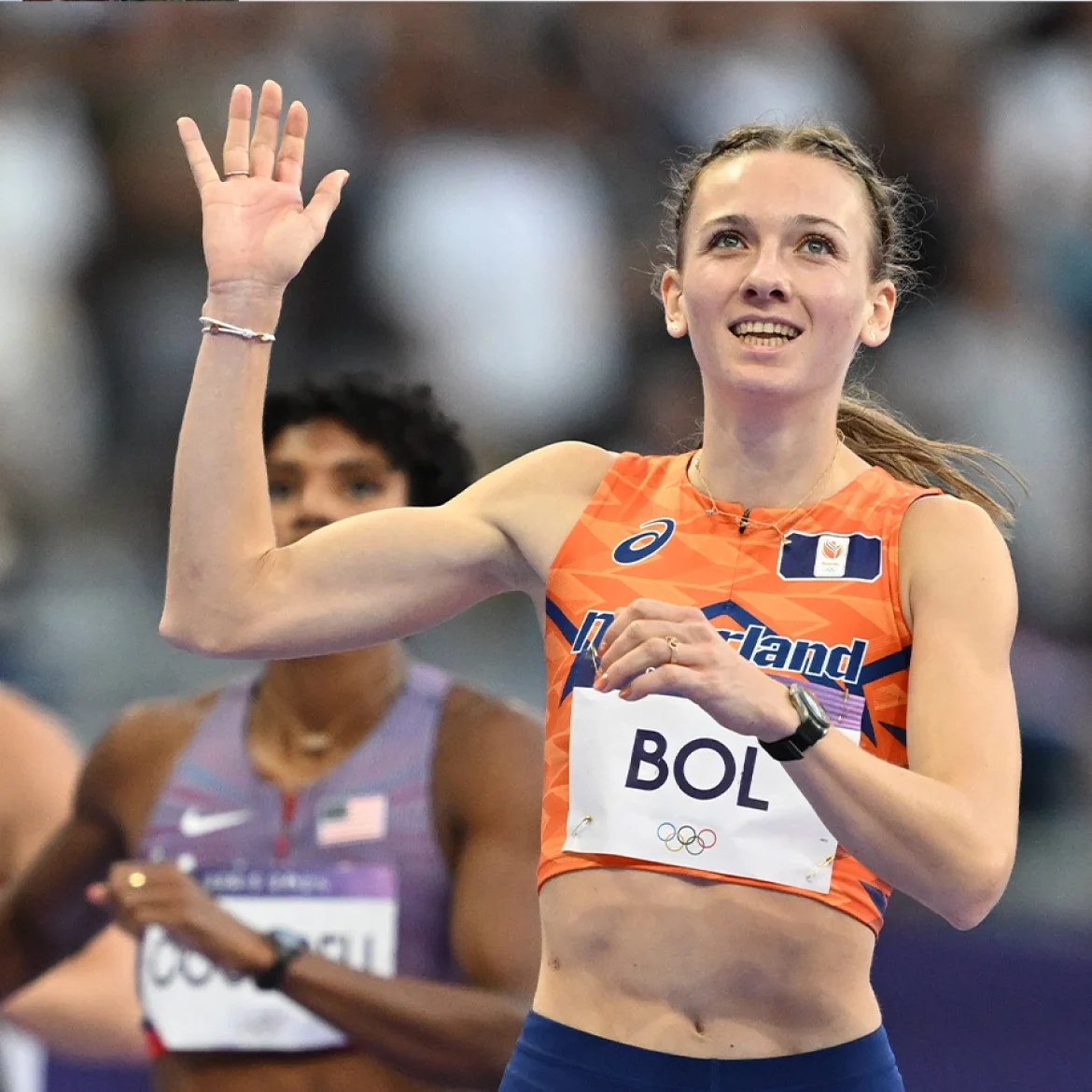 Femke Bol olympische spelen stem hoog geluid