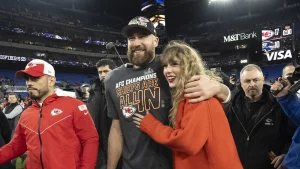 Thumbnail voor Gaan Taylor Swift en Travis Kelce uit elkaar? Woordvoerder reageert op uitgelekte 'break-upplannen'