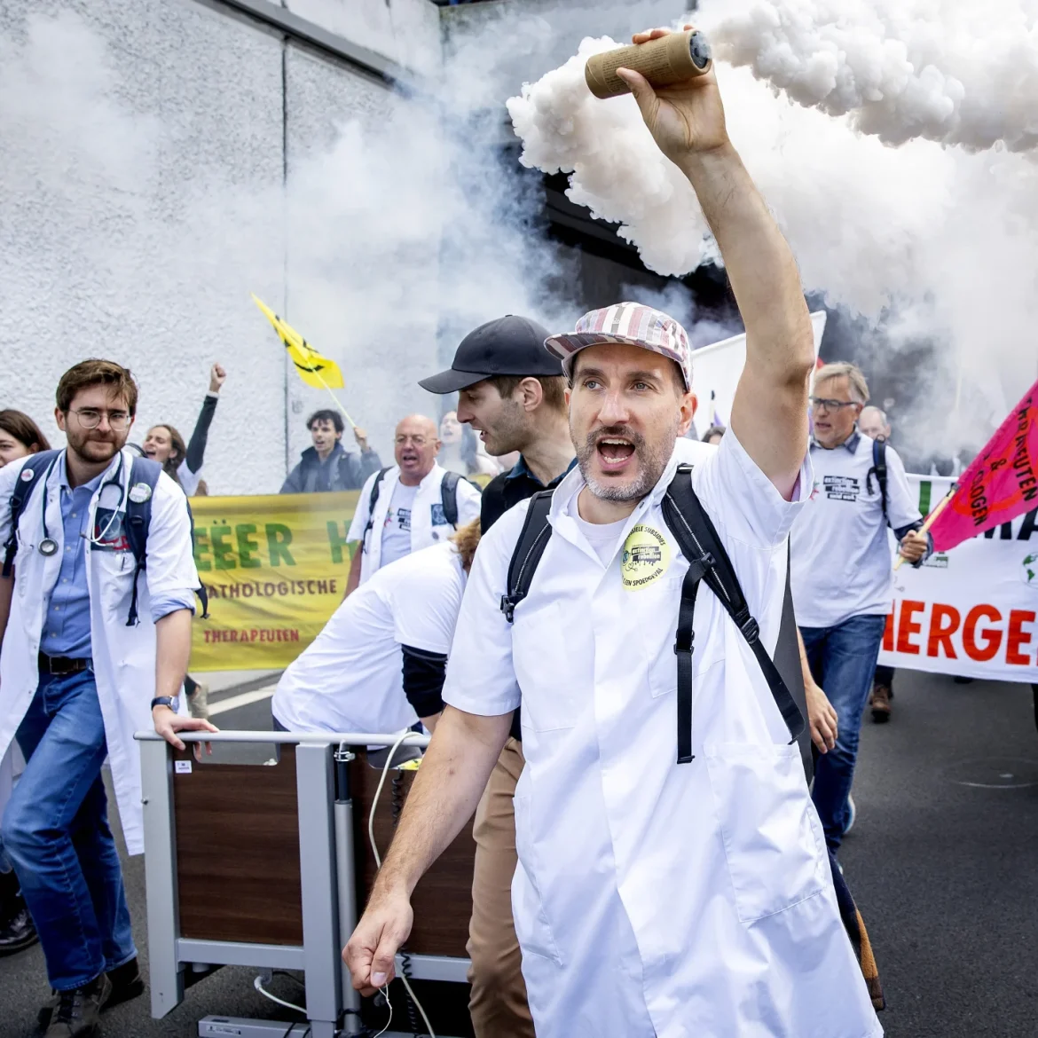 Klimaatdemonstranten op de A12