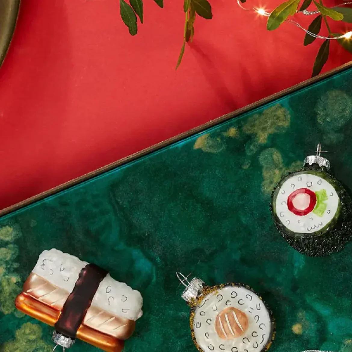 Kerstballen sushi set