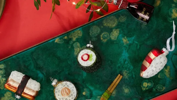 Kerstballen sushi set