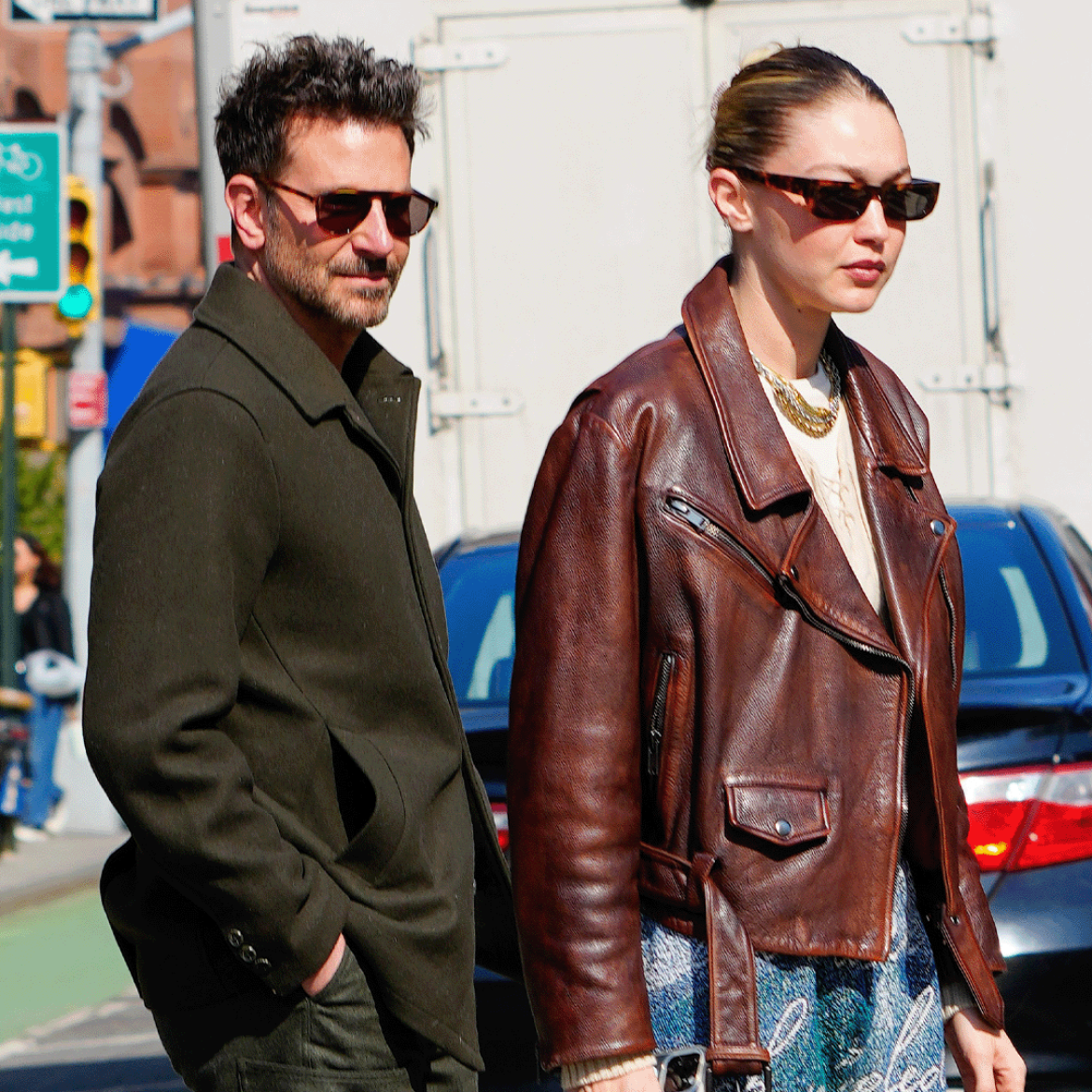 Gigi Hadid en Bradley Cooper verschijnen in matching looks