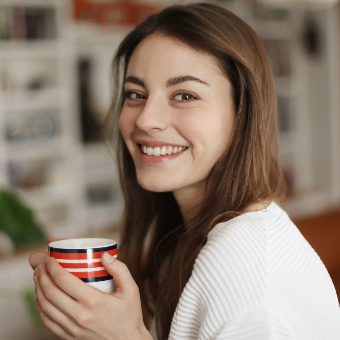 Vrouw met espresso