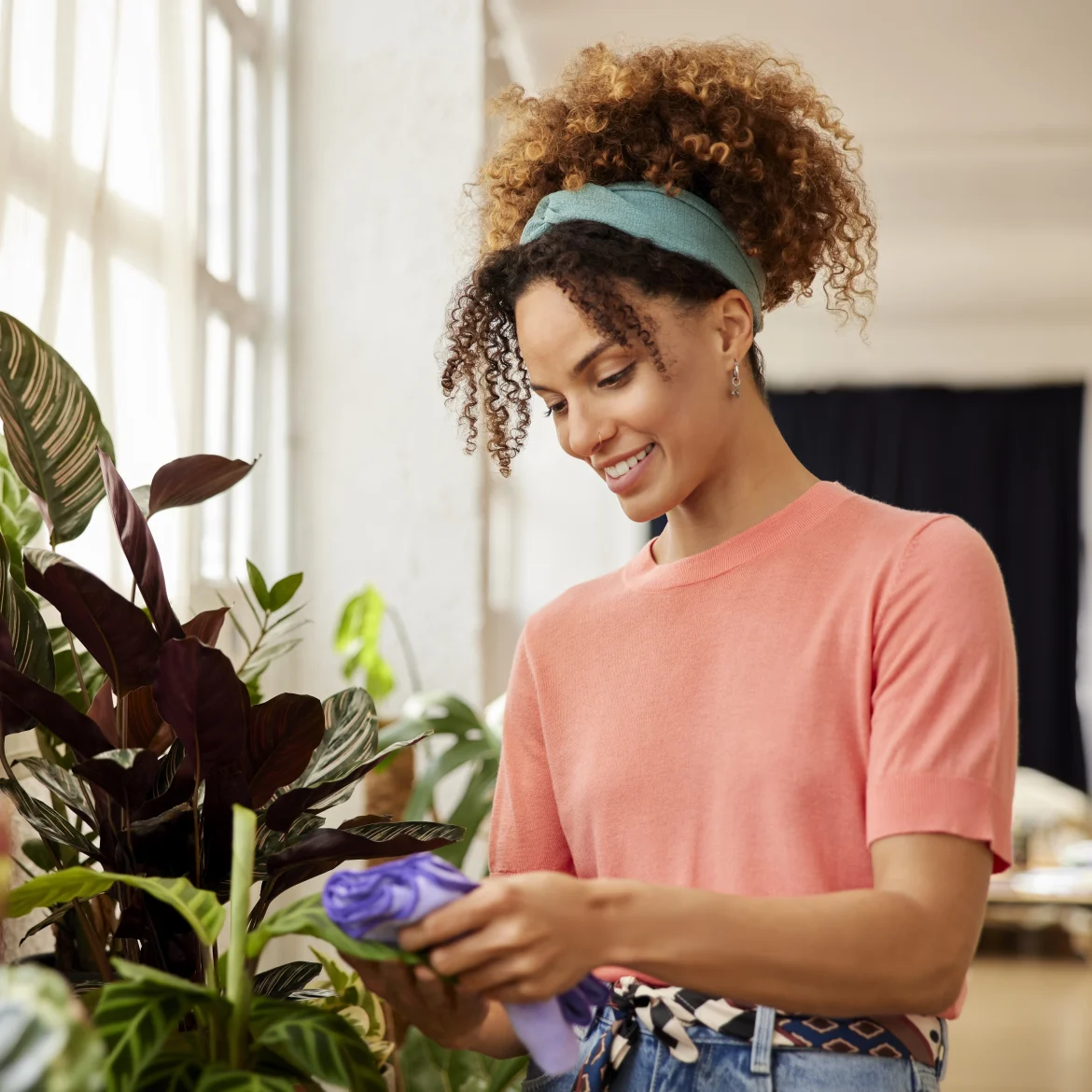 Vrouw met planten