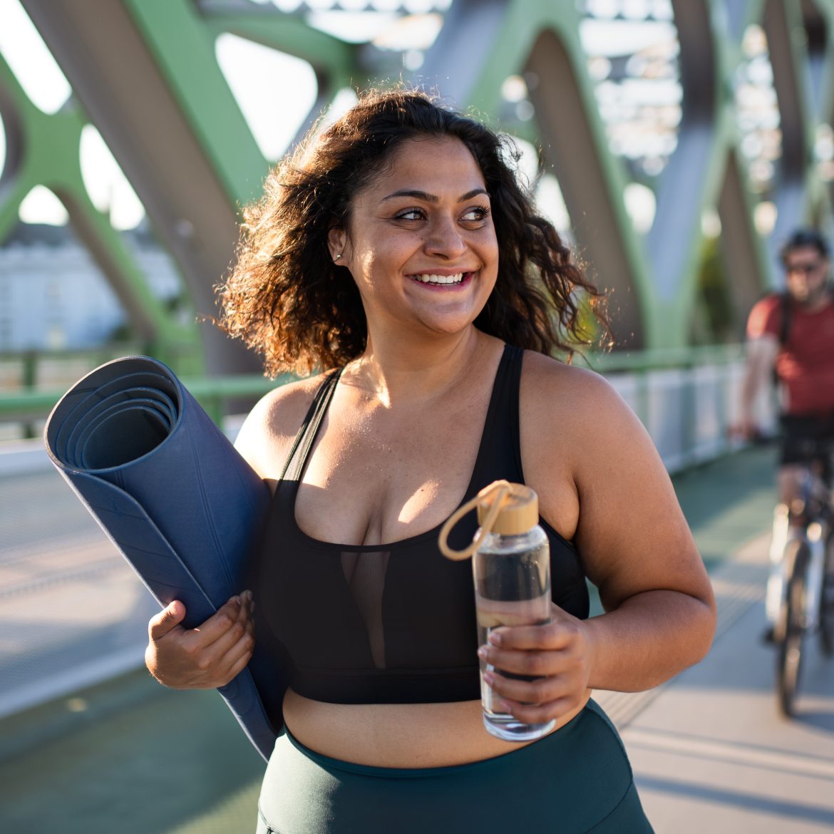 vrouw sporten buiten