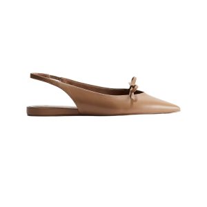 slingbacks zonder hak beige met strik