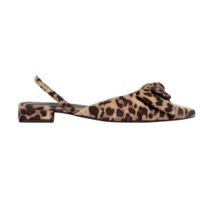 slingbacks zonder hak panterprint en strik