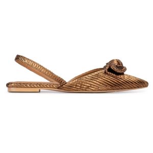 gouden slingback met strik